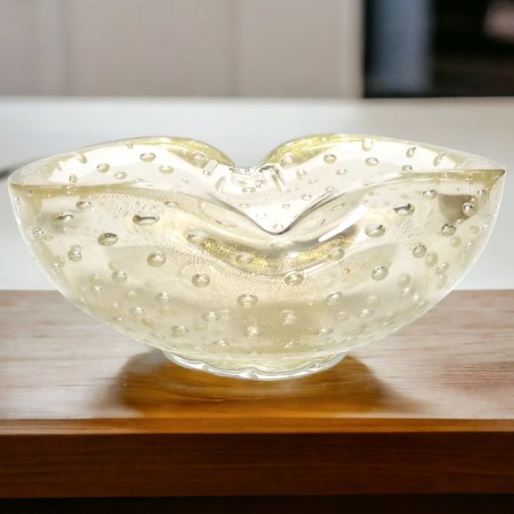 Murano Bullicante Ashtray Handblown Art Glass, by Archimedes Seguso 1950 Italy - Picture 4 of 10